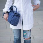 DIY Patched Jeans, Strenesse Bluse, Hugo Boss Tasche und Anna Field Schuhe Wochenend-Date